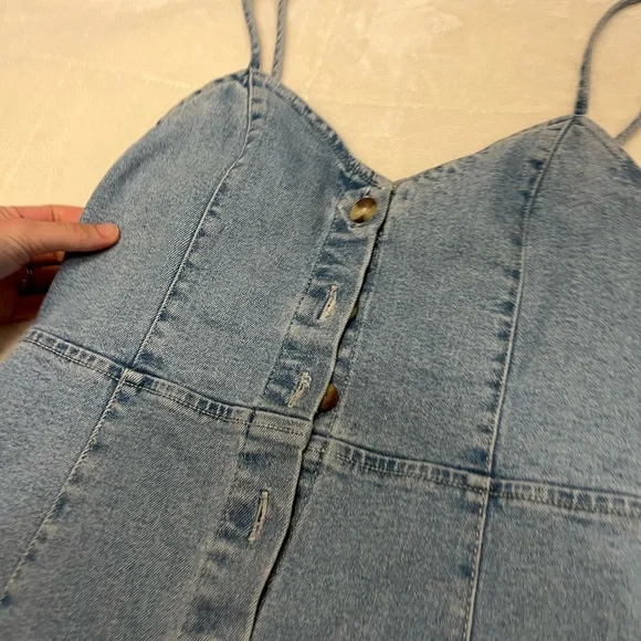 Zara Light Blue Denim Dress size Small - Picture 10 of 11